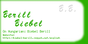 berill biebel business card